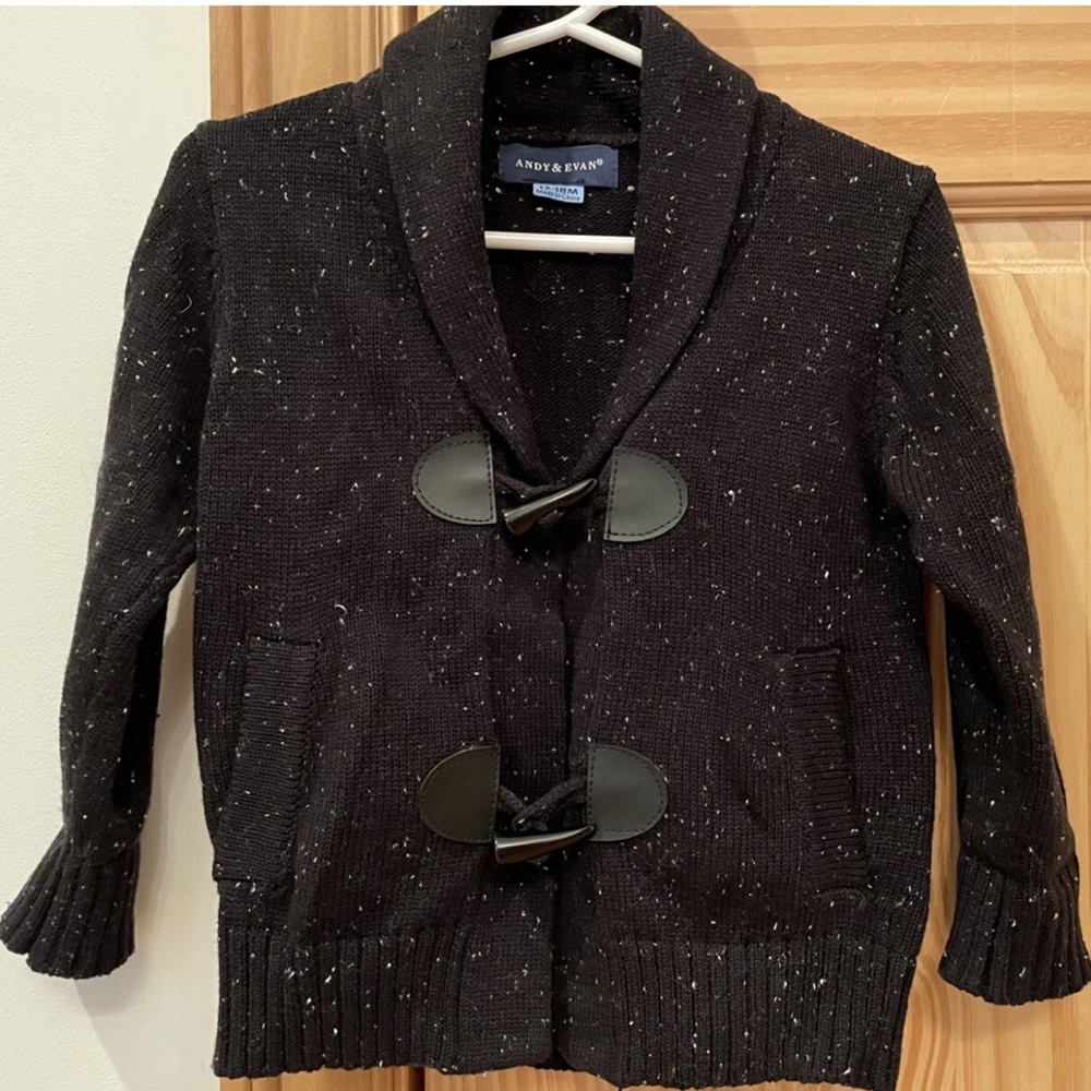 Andy & Evan charcoal toggle cardigan